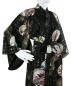 Preview: Schwarzer Damenkimono aus Baumwolle mit Genji-Motiven