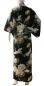 Preview: Damen Kimono Royal Cranes schwarz, lang, Baumwolle