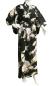 Preview: Damen Kimono Royal Cranes schwarz, lang, Baumwolle