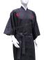 Preview: Schwarzer Kimono mit aufwendiger Samurai-Stickerei