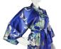 Preview: Blauer Seidenkimono mit Kranichmotiv