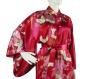 Preview: Kimono Seide Tsuru (Kranich) rot, lang