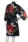 Preview: Seidenkimono Morgenmantel Tsuru schwarz, kurz