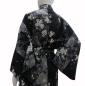 Preview: Kimono Sakura (Kirschblüte) schwarz, lang, Dame