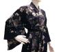 Preview: Kimono Sakura (Kirschblüte) schwarz, lang, Dame verschiedene Größen