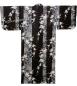 Preview: Kimono Sakura (Kirschblüte) schwarz, lang, Dame verschiedene Größen