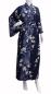 Preview: Langer blauer Damenkimono mit Kirschblüten