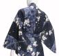Preview: Damen Kimono Sakura Kirschblüte blau, lang