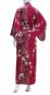 Preview: Langer bordeauxfarbener Damenkimono mit Kirschblüten