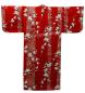 Preview: Damen Kimono Sakura Kirschblüte bordeaux, lang