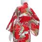 Preview: Damen Kimono Ukiyoe rot