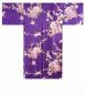 Preview: Knielanger Seidenkimono mit Kranich- und Päonienmotiv