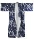 Preview: Damen Kimono Schneekraniche blau 135 cm gefüttert