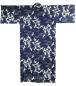Preview: Damen Kimono Schneekraniche blau 135 cm gefüttert
