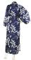Preview: Damen Kimono Schneekraniche blau 135 cm gefüttert
