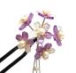 Preview: Haarnadel Sakura 6 Blüten violett U-Form