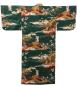 Preview: Damen Kimono Ukiyoe grün
