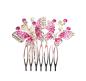 Preview: Haarspange Schmetterling mit rosa Kristallen