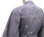 Preview: Blauer japanischer Baumwoll-Kimono mit traditionellen Clanwappen