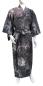 Preview: Schwarzer Baumwoll-Yukata mit Ukiyo-e Wellenmotiv aus Japan