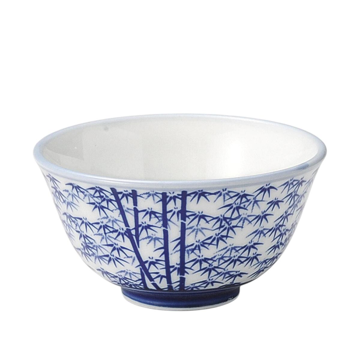 Porzellan Teeschale Bambus blau-weiss