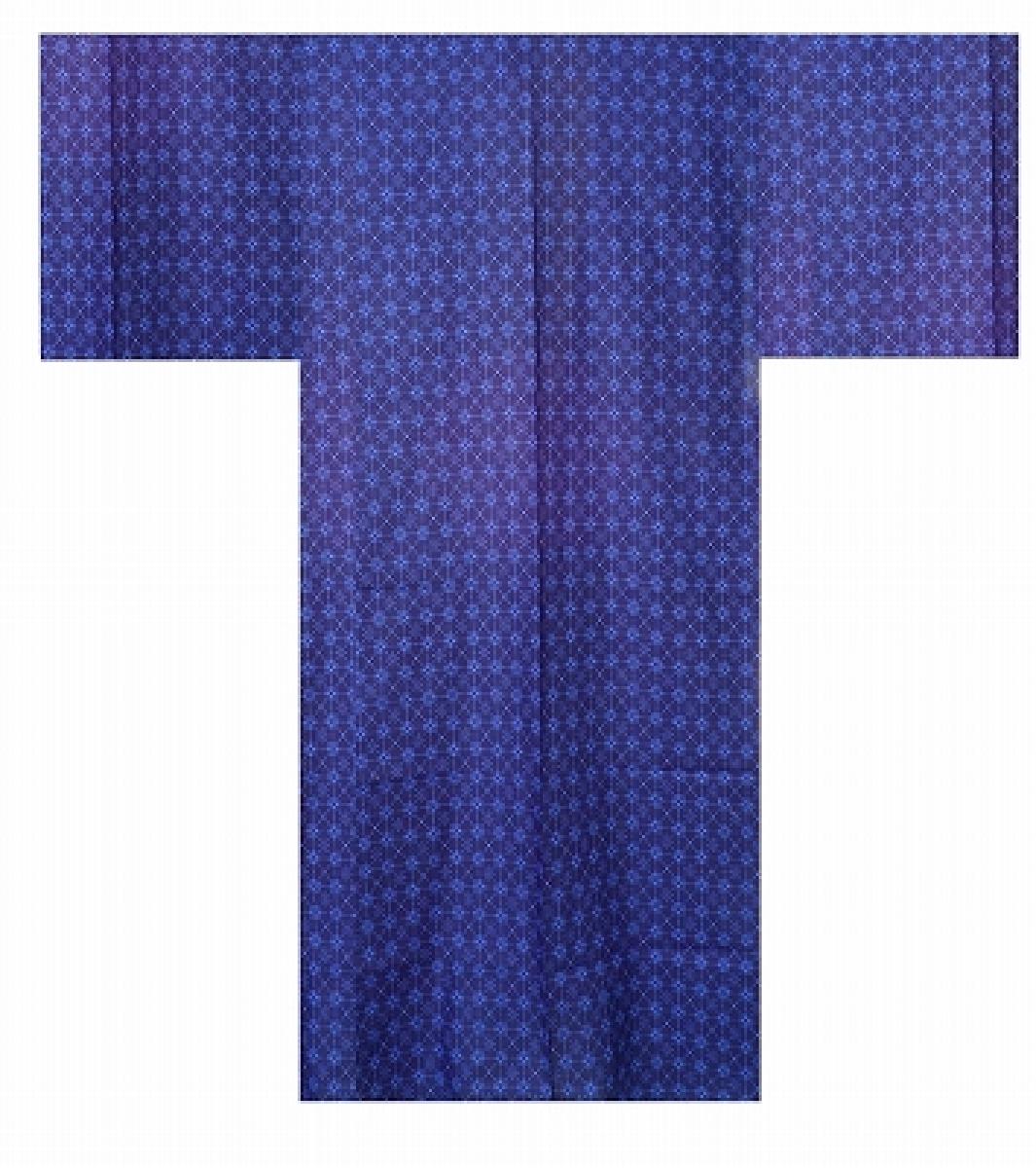 Original japanischer Yukata mit blauem Rautenmuster