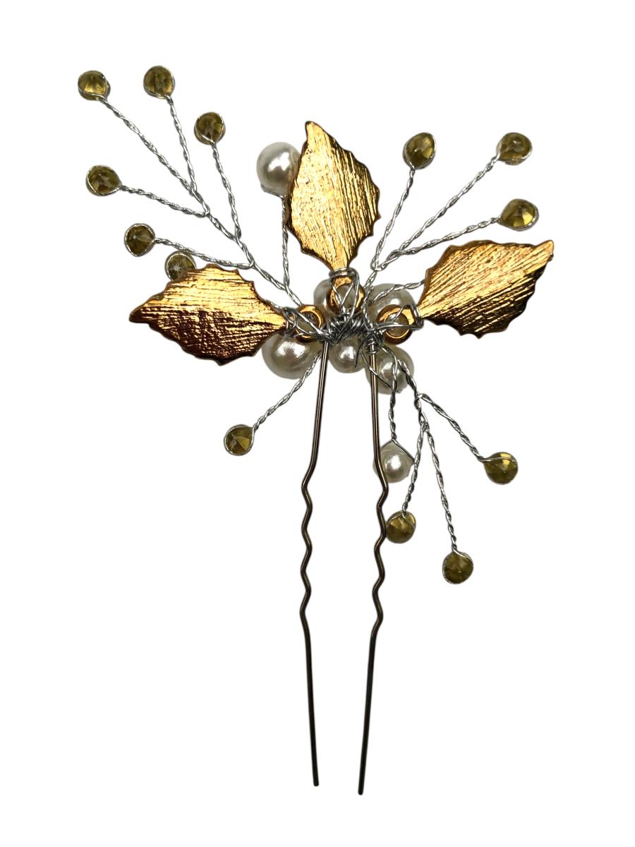 Haarschmuck Brautschmuck Blume mit Perlen