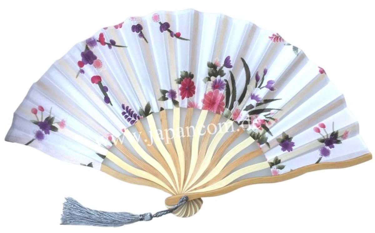 Japanischer Fächer mit buntem Blumenmuster