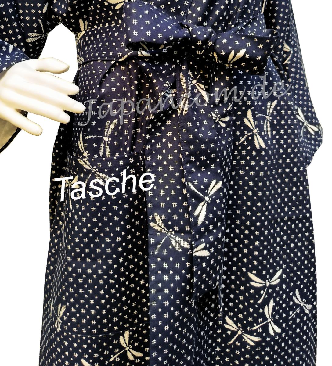 Gefütterter Damen Kimono Libelle blau Tasche