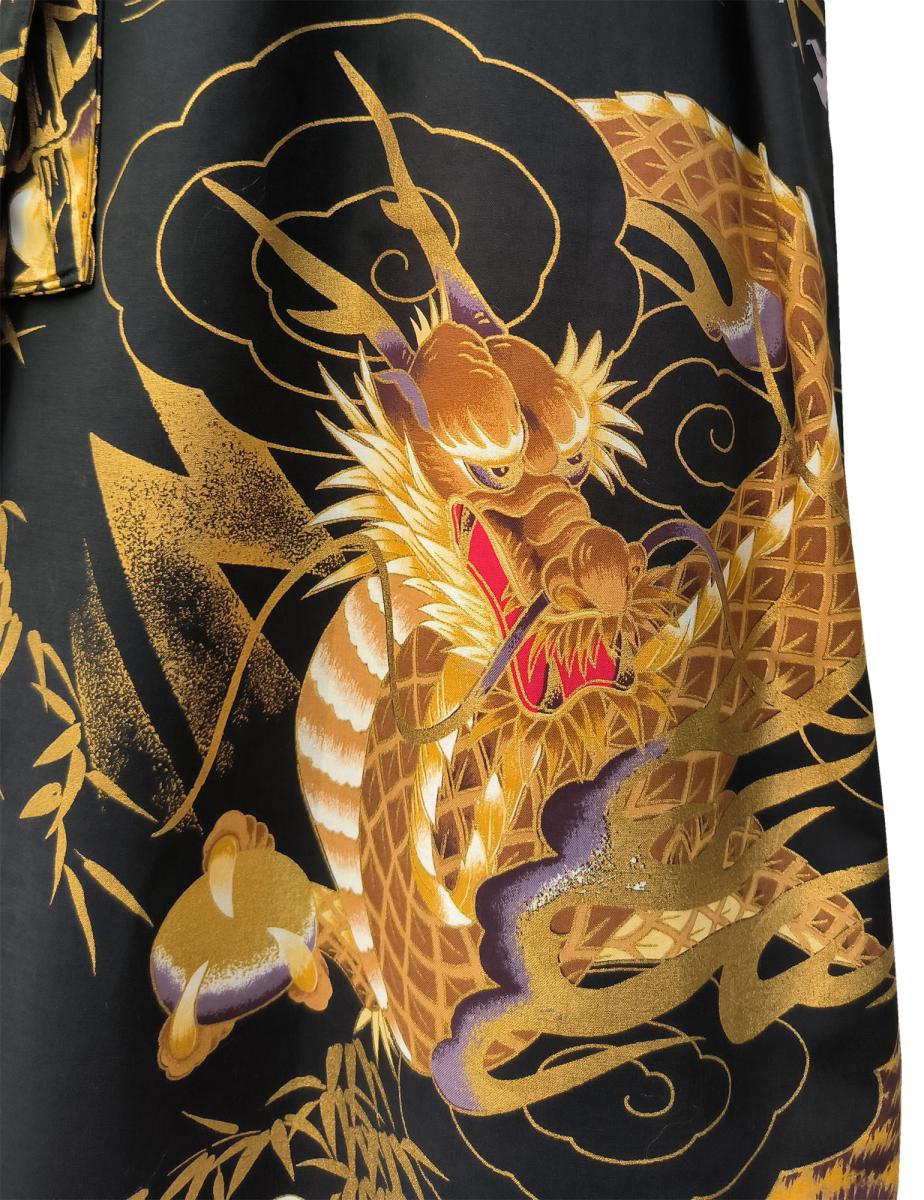 Gefütterter Herren Kimono Drachen Tiger - Detailbild Drache