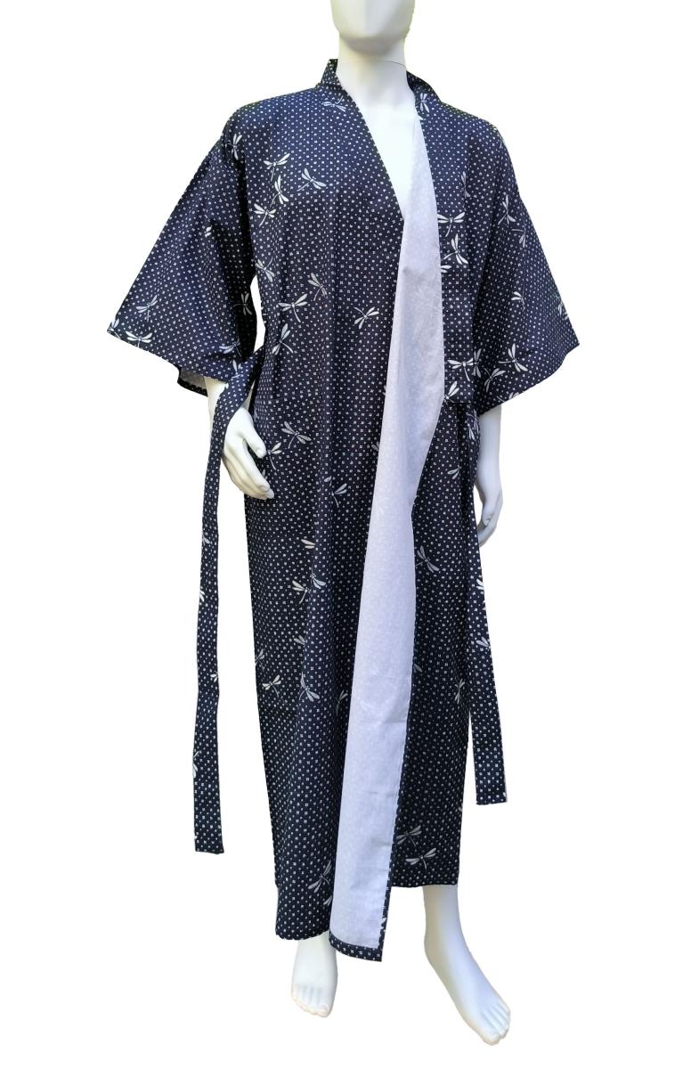 Gefütterter Herren Kimono Libelle - Futterstoff