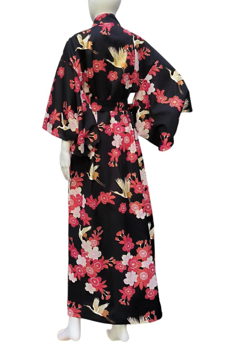 Traditioneller Baumwoll Kimono Damen schwarz