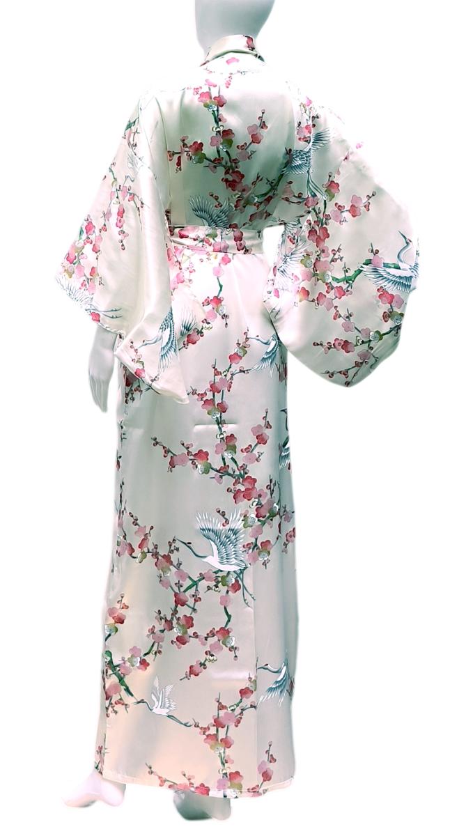 Langer Seidenkimono Damen mit Kirschblüten