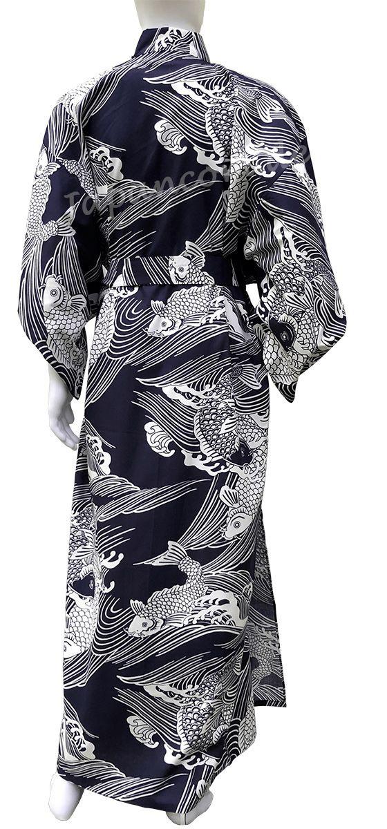 Yukata Koi Karpfen dunkelblau