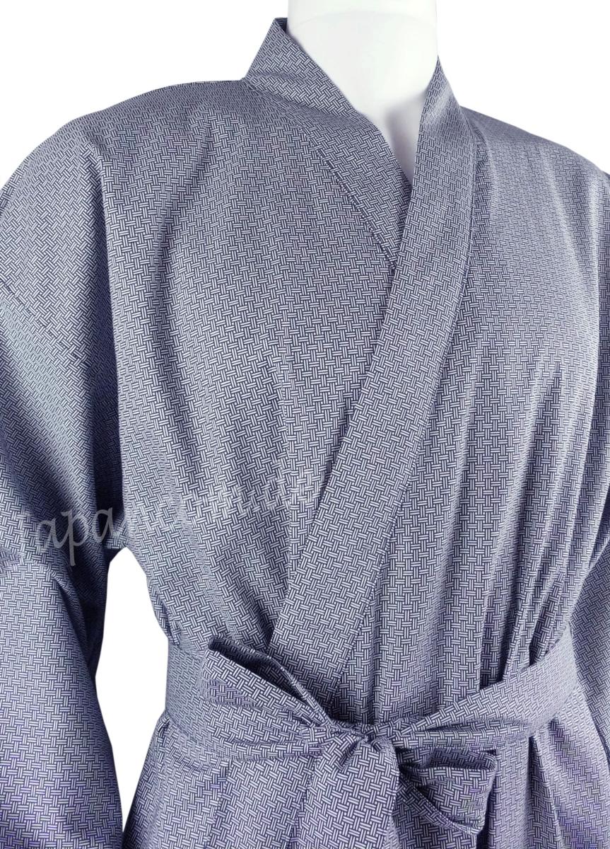 Yukata Kimono Kogara blau mit geflochtenem Muster