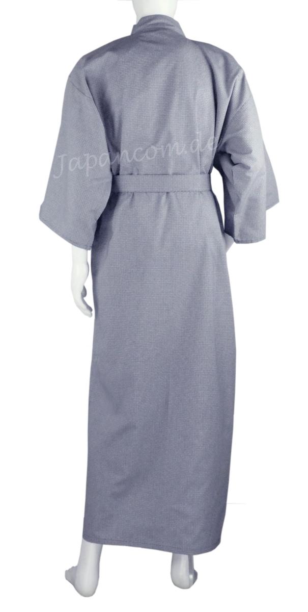 Yukata Baumwoll Kimono Kogara blau mit geflochtenem Muster