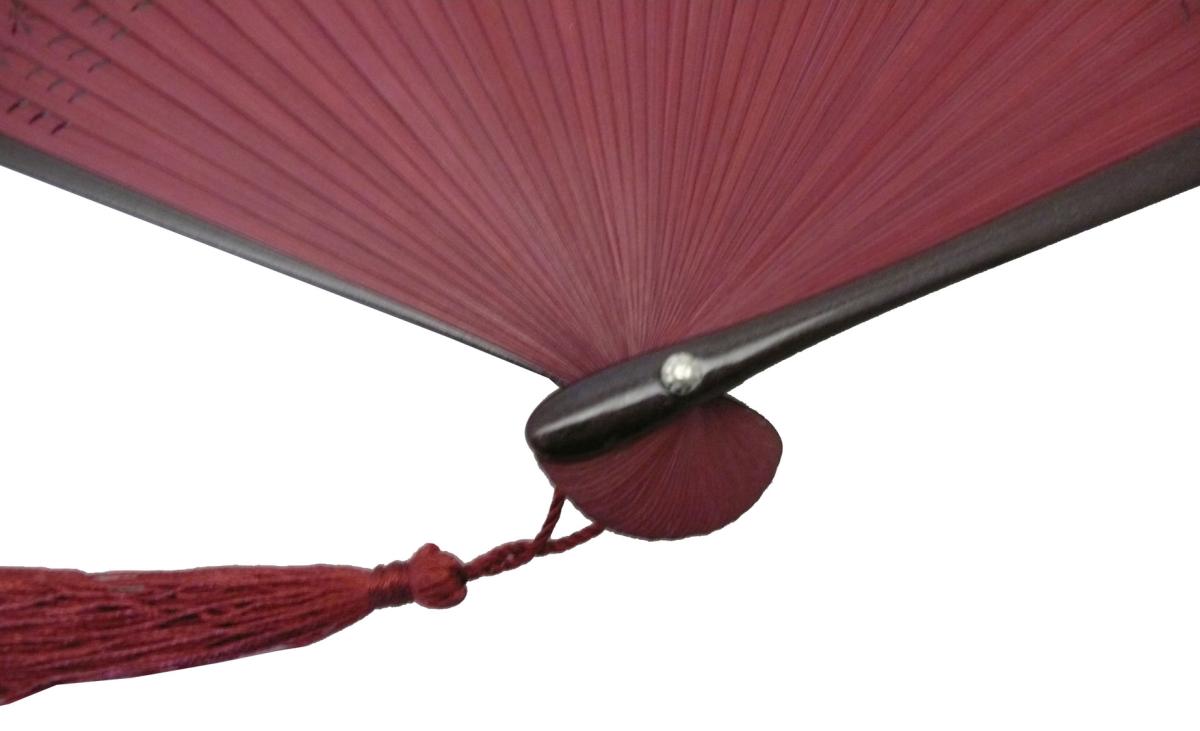 Fächer Bambus de Luxe Libelle, rot