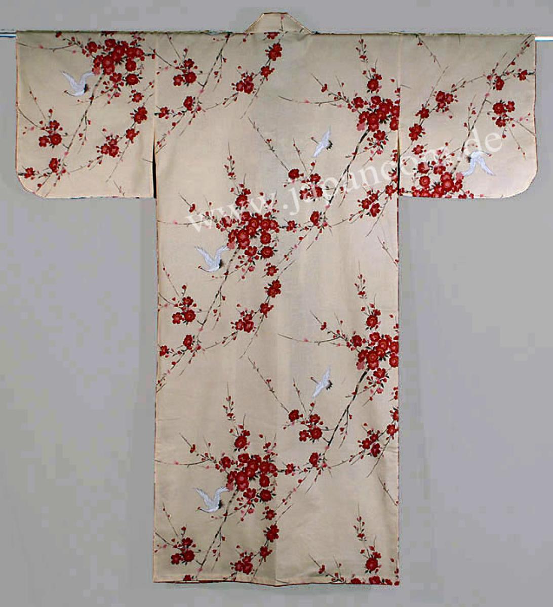 Kimono Cherry Blossom (Kirschblüte) beige, lang