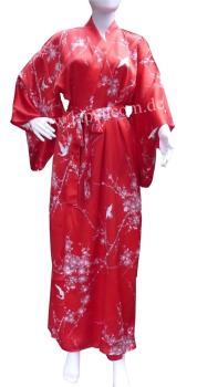 Damen Kimono Morgenmantel Cherry Blossom Seide rot
