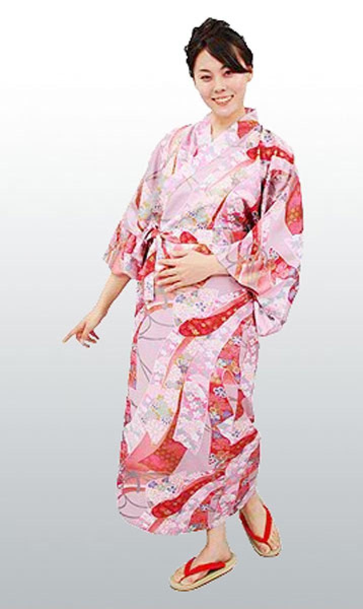 Damen Kimono Ribbon (Schleifenband) pink