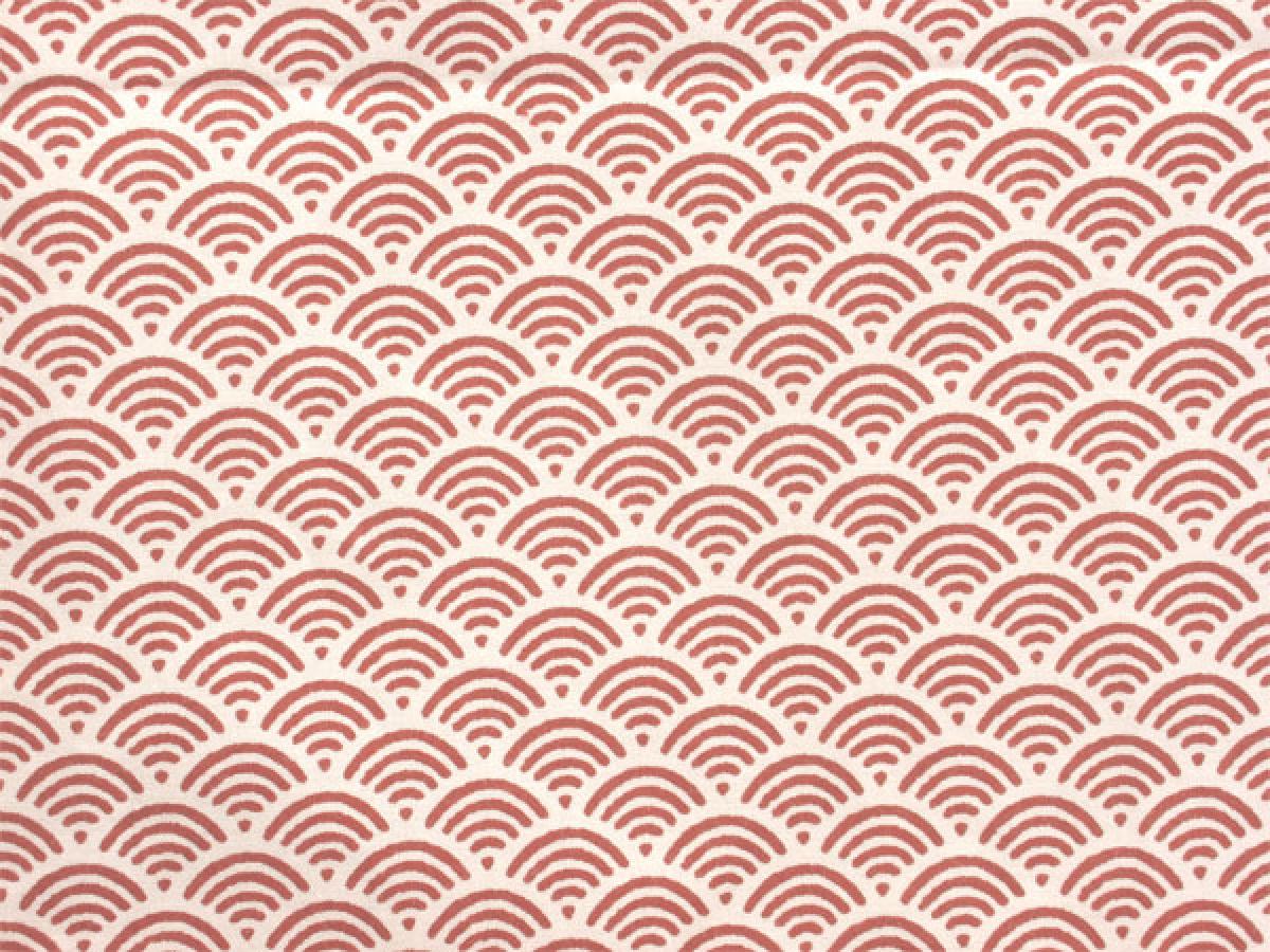 Yukata Seikaiha gefüttert rot