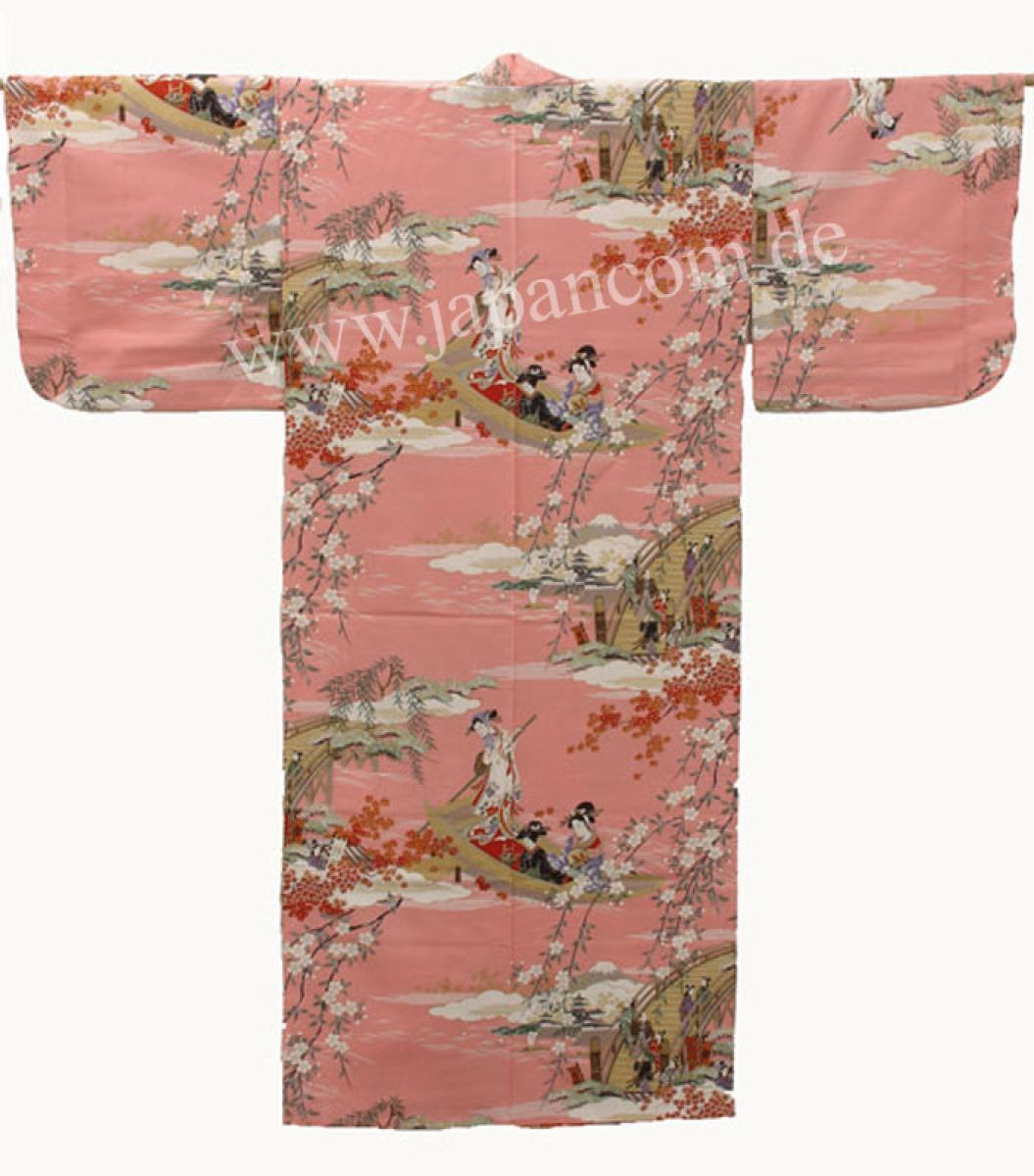 Damen Kimono Ukiyoe pink