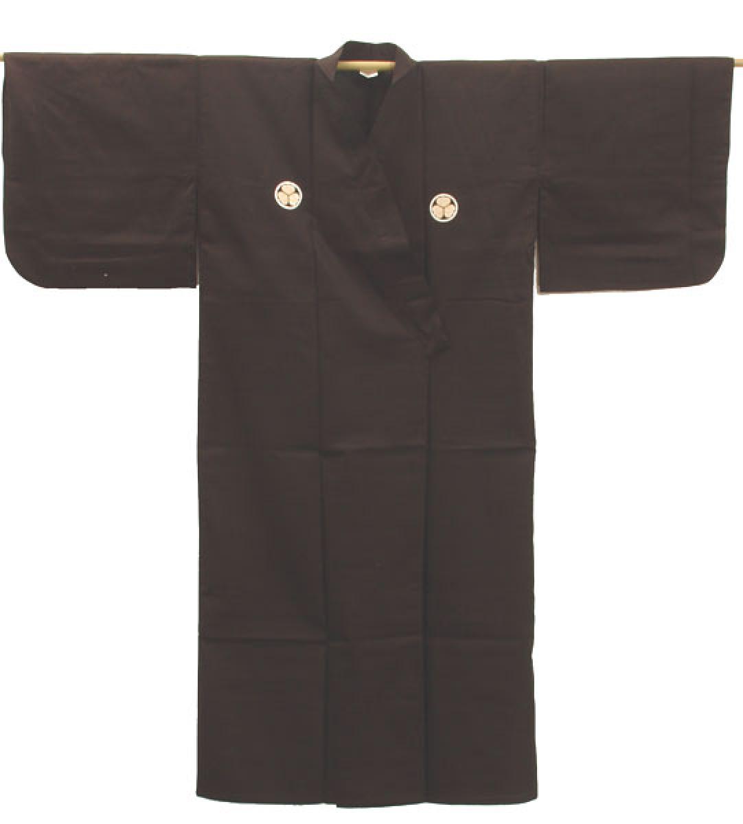 Damen Kimono Mon schwarz 140 cm lang