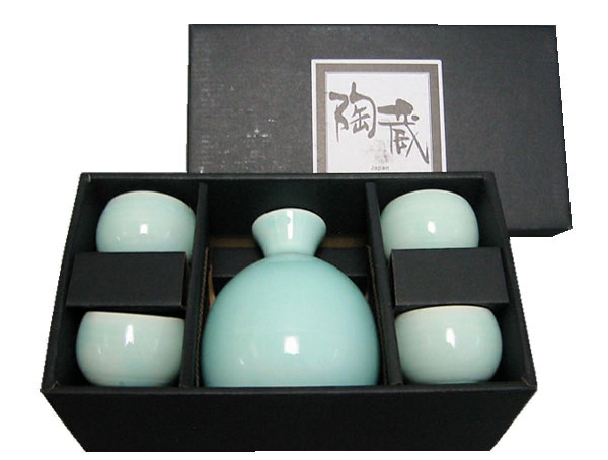 Sake Set Zen grün 5-tlg.