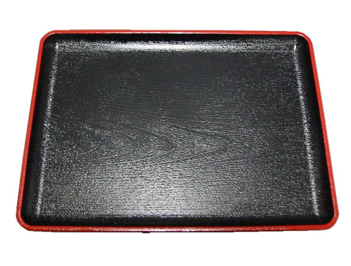 Lacktablett schwarz mit Rotrand 28x38,5cm