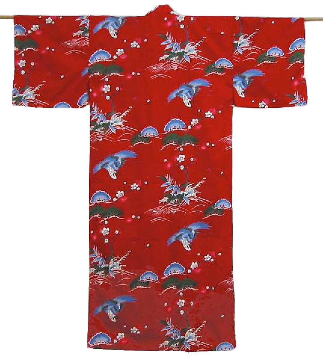 Damen Kimono Shochikobai rot