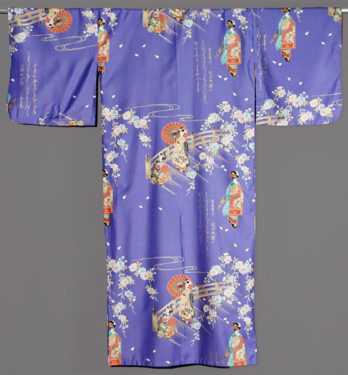 Damen Kimono Maiko lila-blau