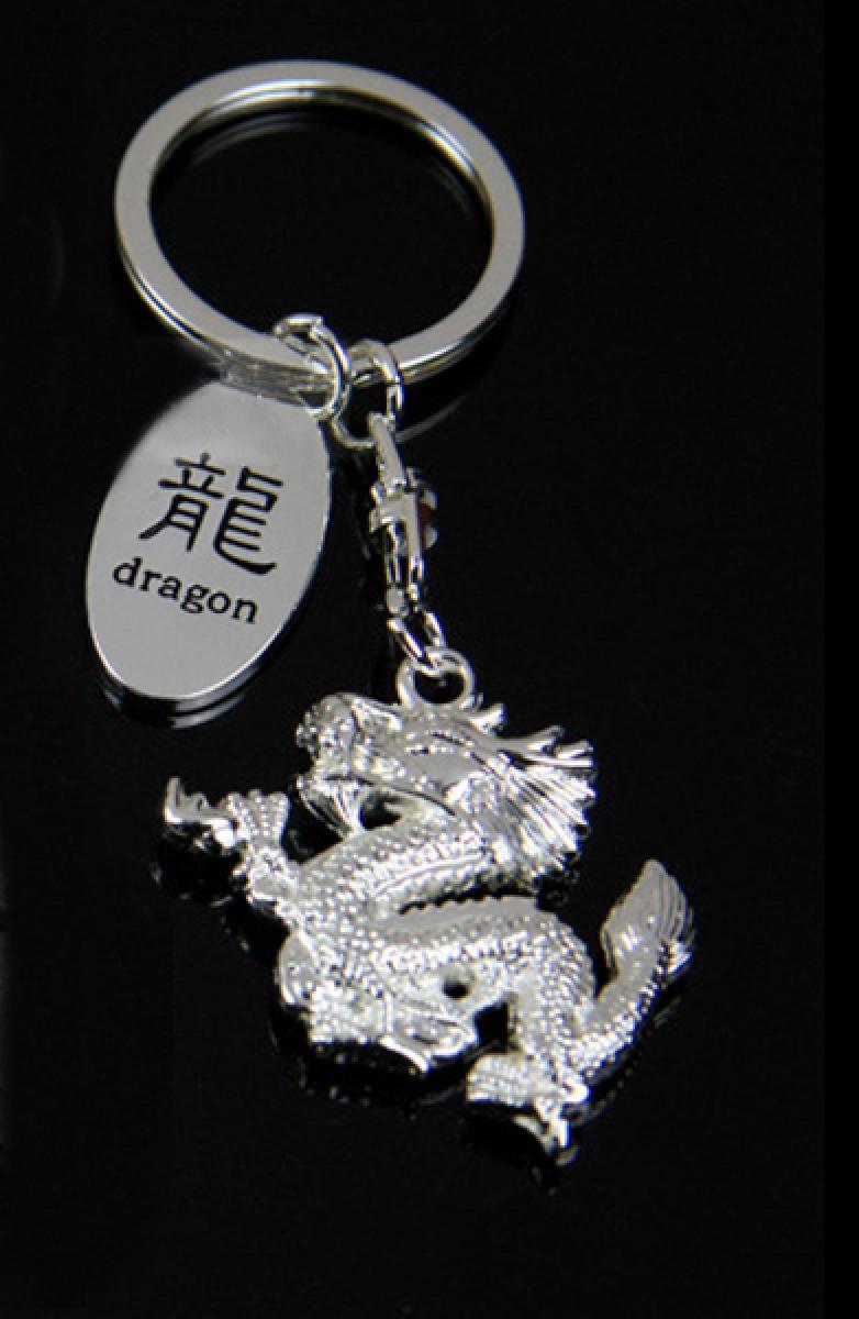Schlüsselanhänger Dragon silber