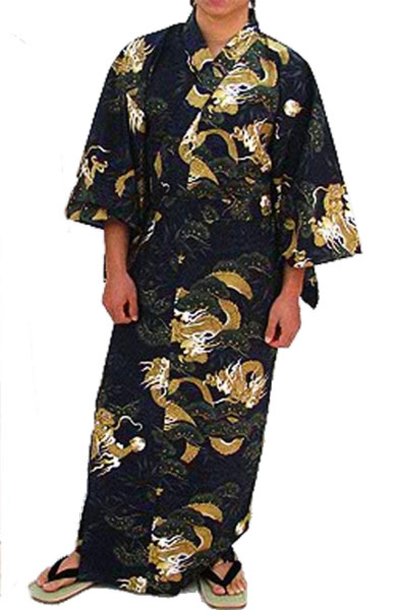 Herren Kimono Drachen Kiefer schwarz 142cm