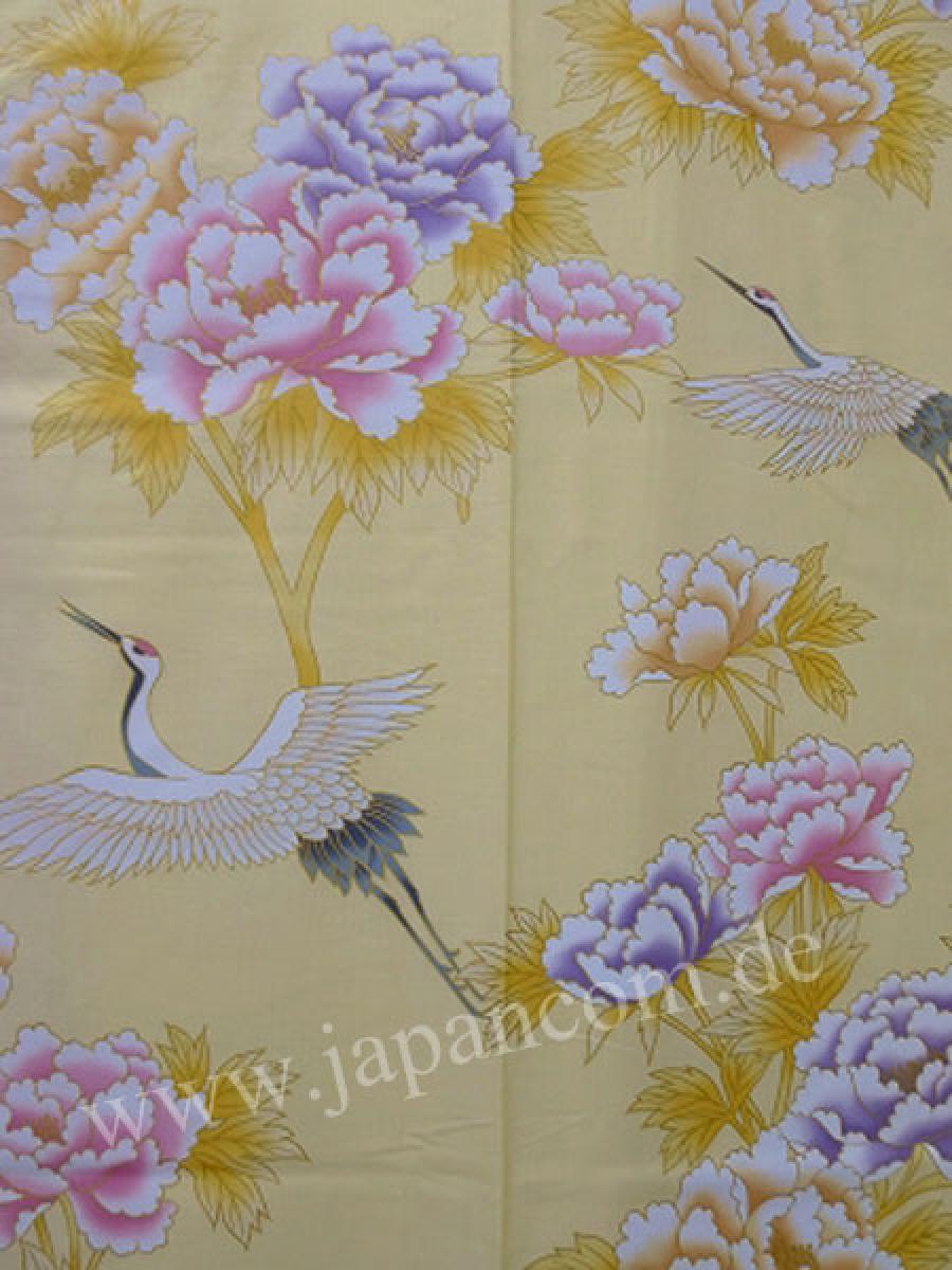Kimono Yukata Royal Cranes gelb